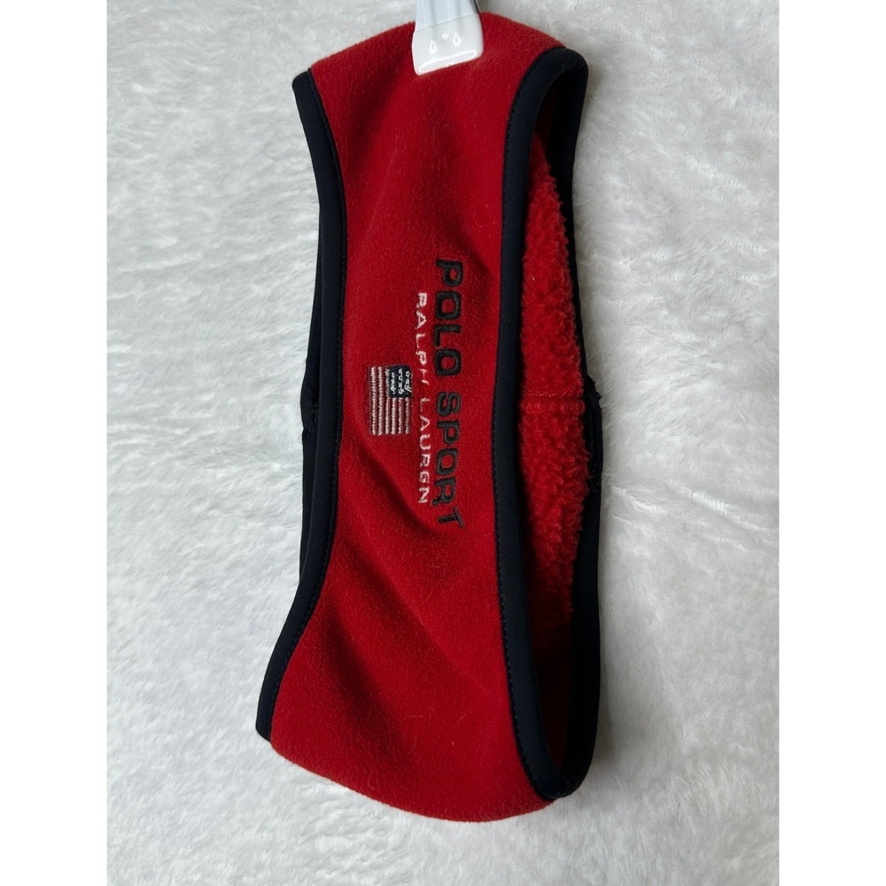 Polo Sport Headband Unisex OS Red Fleece Embroidered Logo Ear Warmer